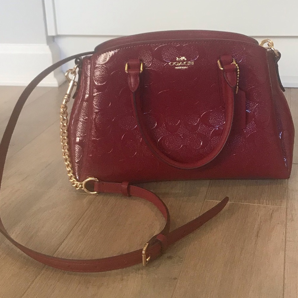 Red COACH handbag